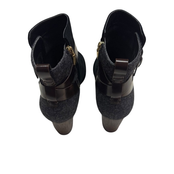 Clarks Spiced River Ankle Boots Booties black Suede gray wool tweed size 10 - Picture 7 of 9